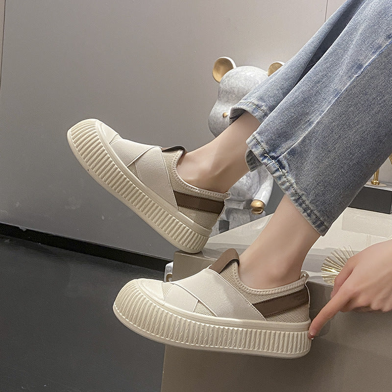 Women's Chunky Platform Sneakers | Slip-On Mesh Breathable Casual Shoes