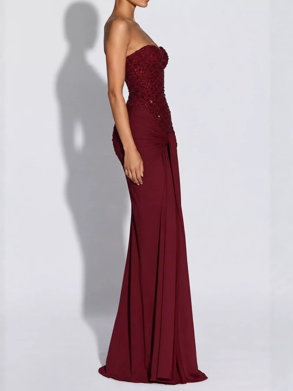 Women's Strapless Sequin Corset Maxi Dress — photo 20