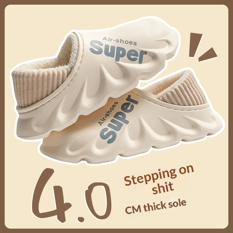 Waterproof Faux Fur Lined Cotton Slippers