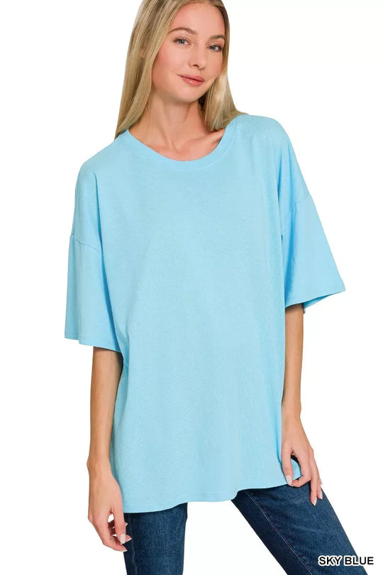 Another view: Cotton Short Sleeve Oversized Tunic Tee