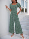 Noelle Printed Square Neck Puff Sleeve Jumpsuit — product view 16