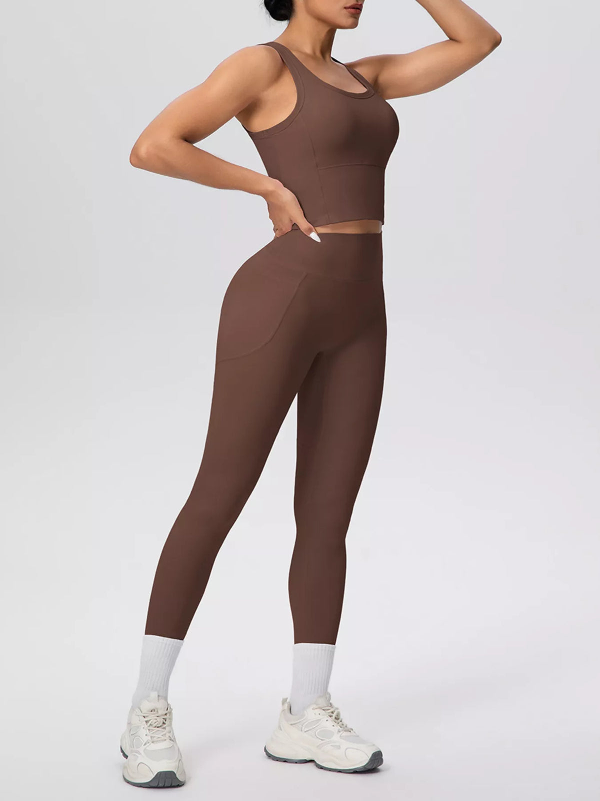 Scoop-Neck Tank & High-Waisted Leggings Set