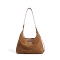 Genuine Cowhide Suede Bucket Bag - Versatile Chain Crossbody Shoulder Bag for Women