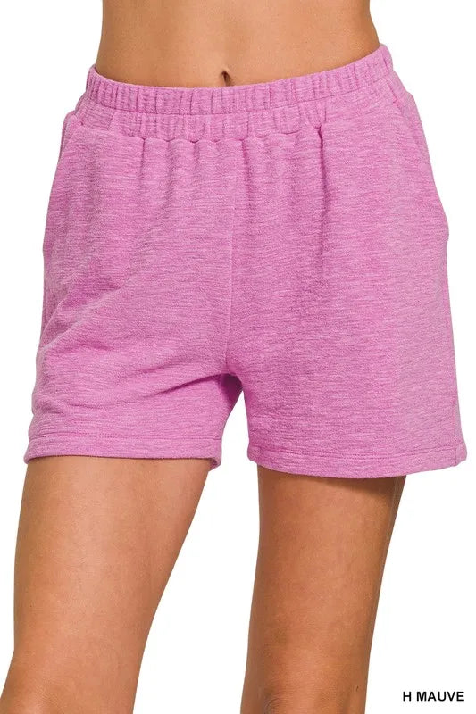 Cotton Slub Shorts — H Mauve