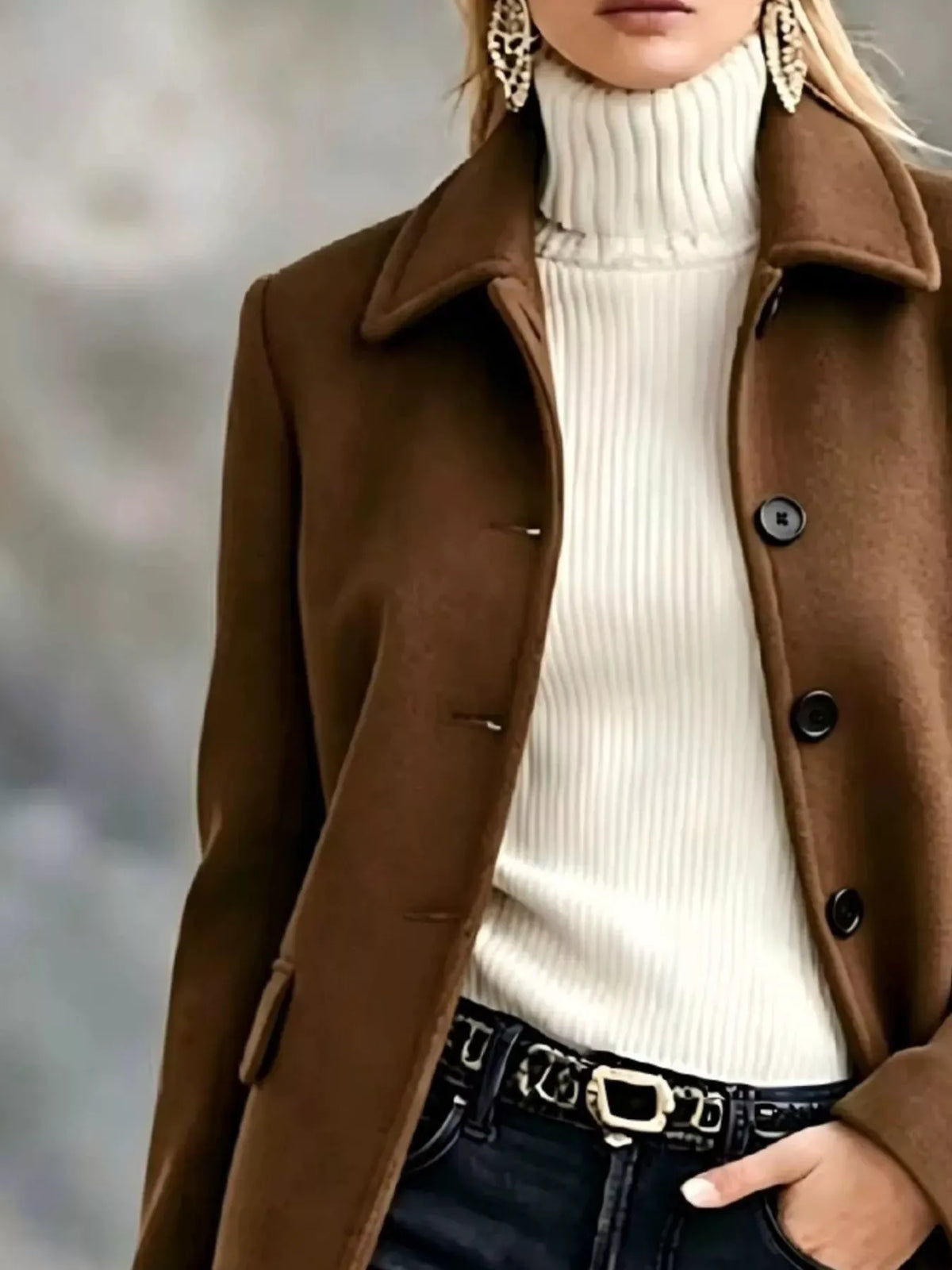 Women's Lined Button-Front Longline Coat — photo 12