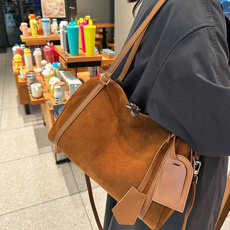 Matte Genuine Leather Retro Crossbody Bag | European & American Style | Women's Shoulder Bag