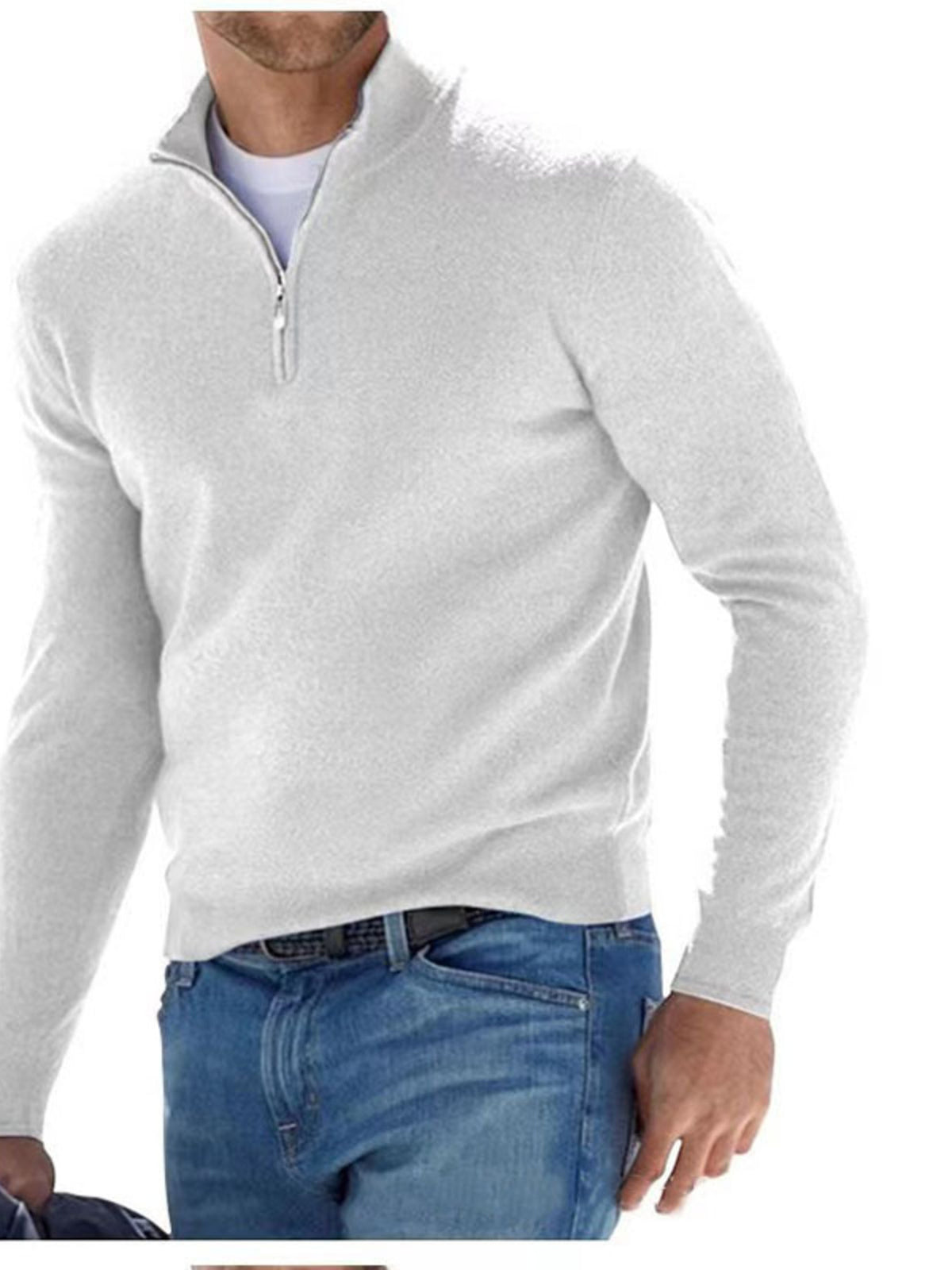Men's Plus Size Quarter-Zip Sweater