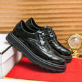 Men's British-Style Glossy Height-Increasing Leather Shoes – Tassel Loafer, Microfiber Upper
