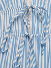Thea Striped Pom-Pom Trim Tie Front Sleeveless Mini Dress — product view 9