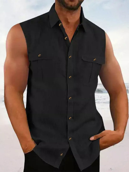 Another view: Vista Sleeveless Utility Shirt