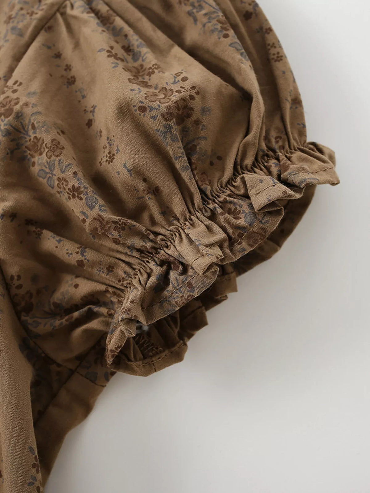 Children’s Vintage Floral Lace-Detail Puff-Sleeve Dress