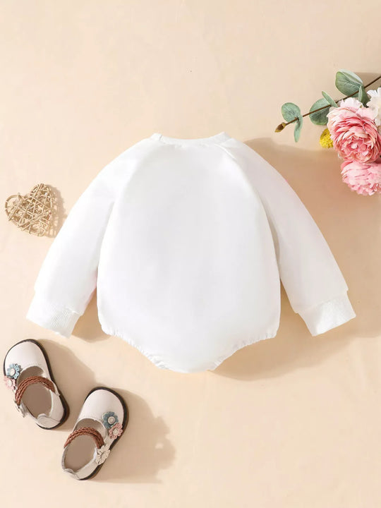 Another view: Baby Bow Long-Sleeve Bodysuit — White