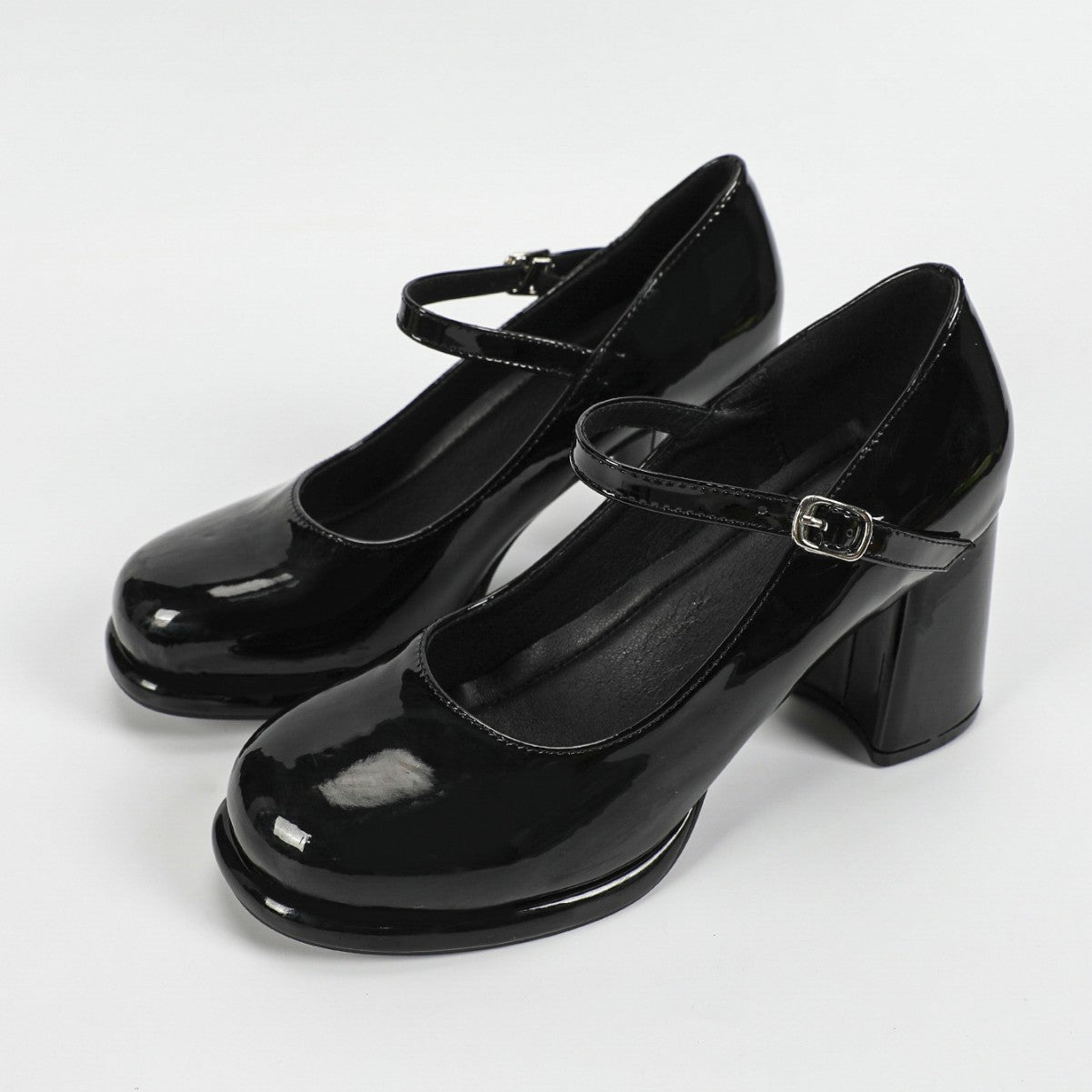 French Style Chunky Heel Mules - Women's Round Toe High Heels