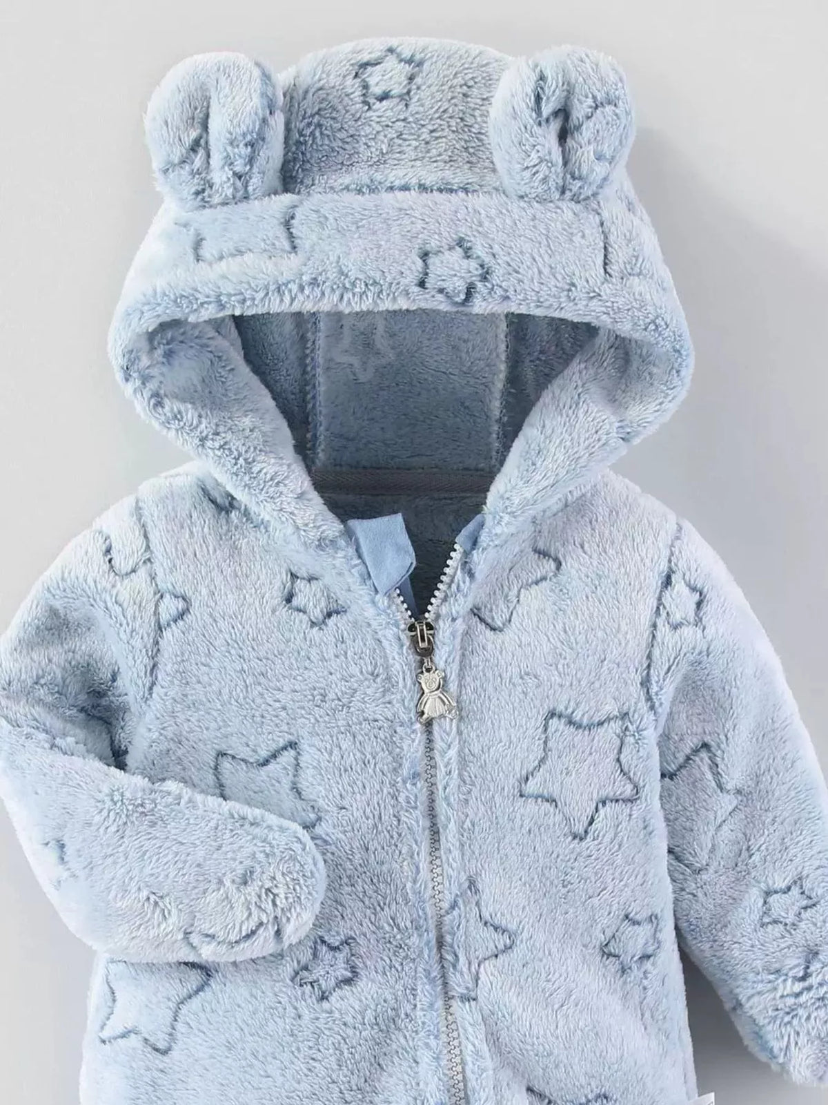 Plush Hooded Baby One-Piece