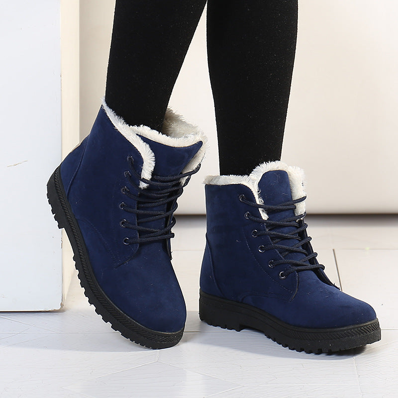 Women's Warm Plush Snow Boots | Cozy Ankle Boots with Rubber Sole
