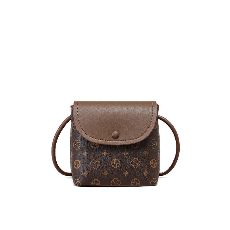 Women's Bucket Shoulder Bag – Patchwork Synthetic Leather Streetwear Handbag