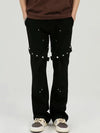 Men’s black studded bootcut pants