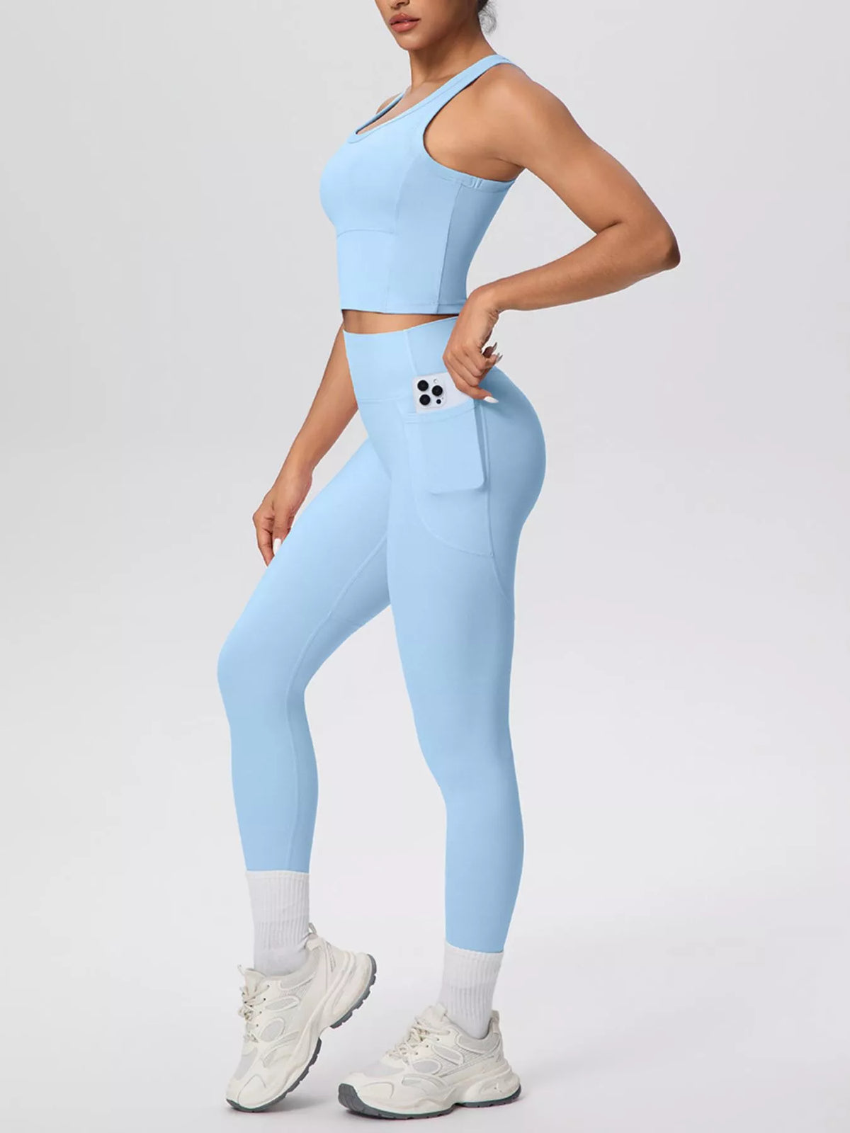 Scoop-Neck Tank & High-Waisted Leggings Set