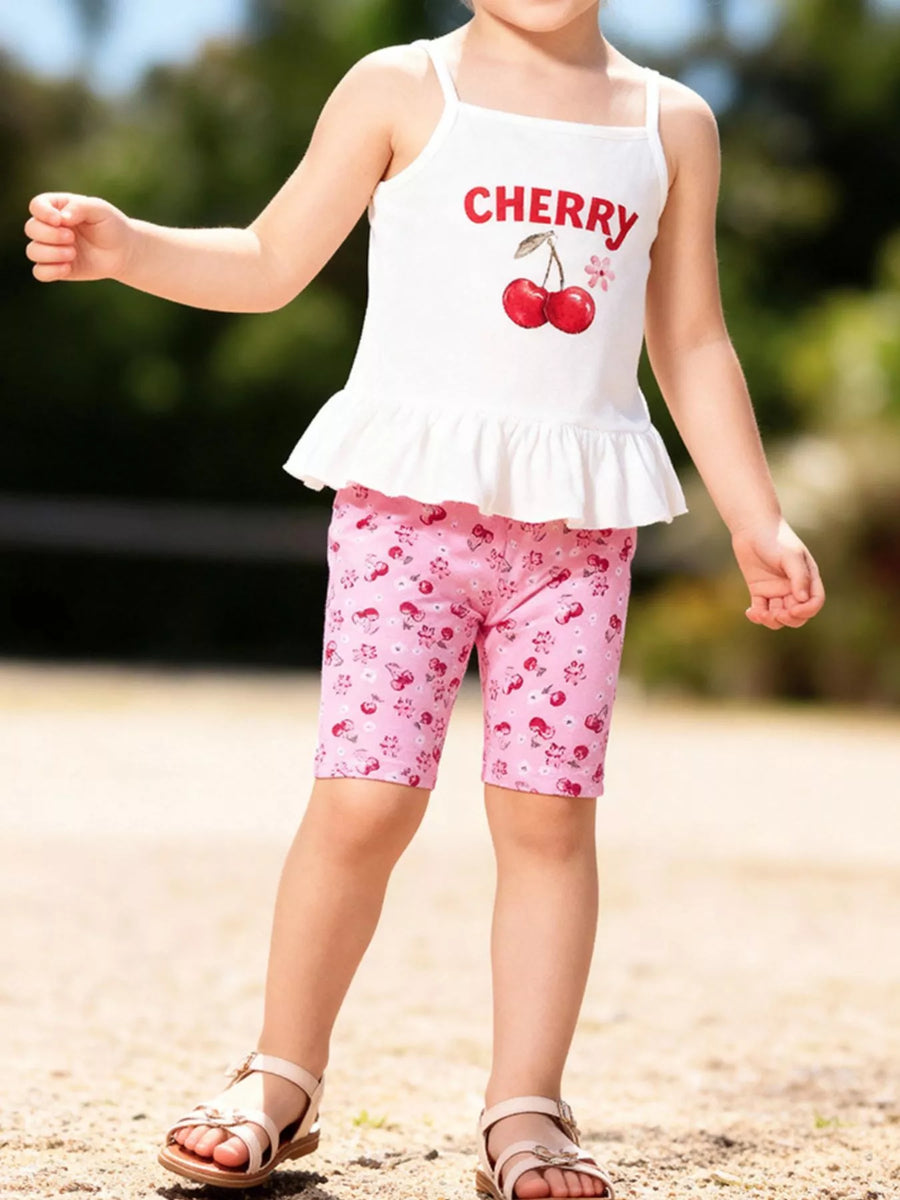 Clover Club Cherry Print Summer Outfit Set