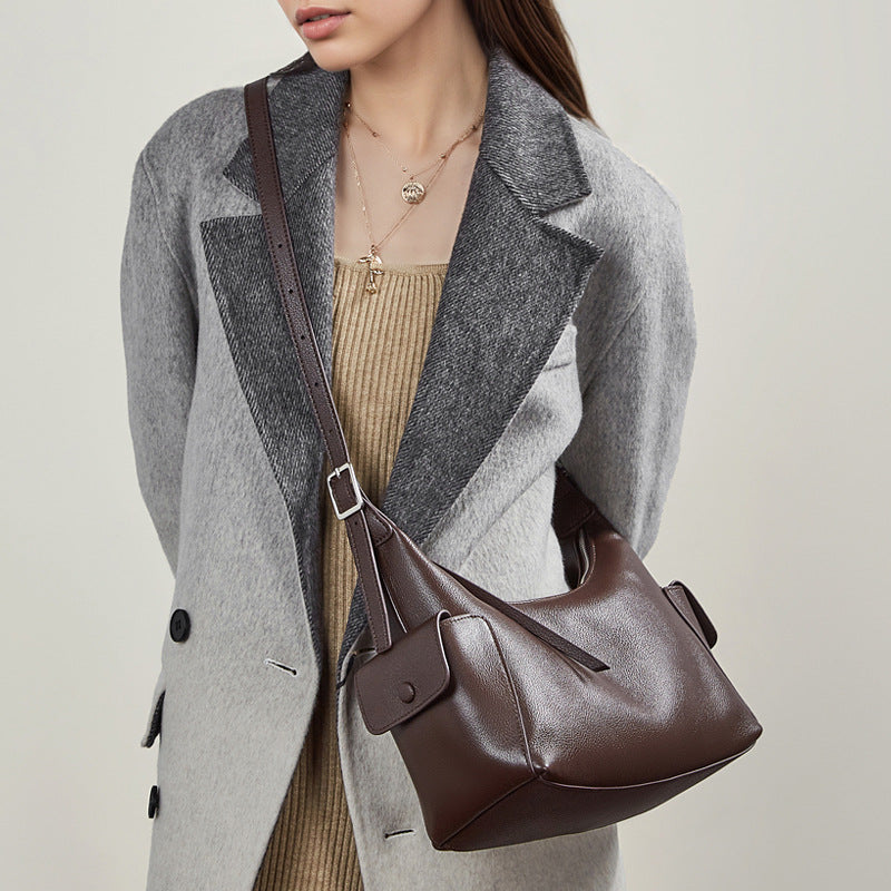Women's Large-Capacity Genuine Leather Shoulder Bag & Crossbody Bag | Urban Minimalist