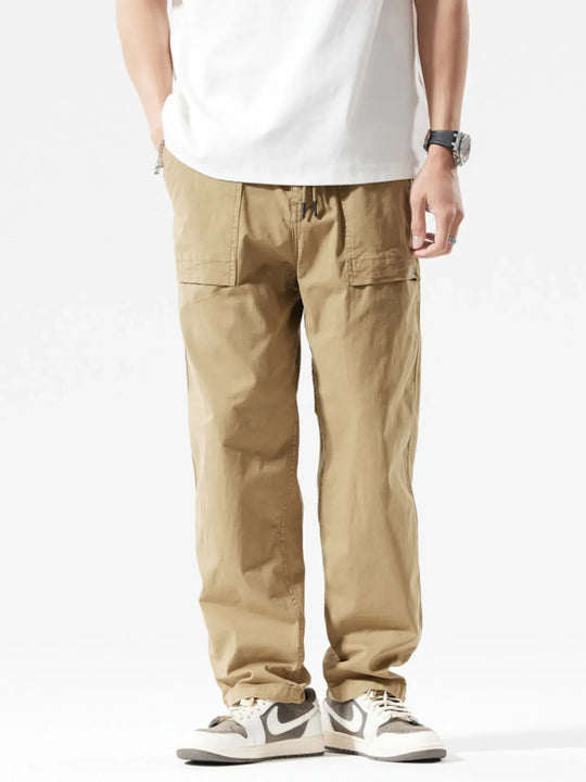 Another view: Men's Full Size Casual Cargo Pants with Multiple Pockets Plus