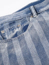 Riviera Stripe Denim Shorts — color or detail view 6