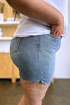 Judy Blue Blake High-Rise Raw-Hem Denim Shorts — product view 8