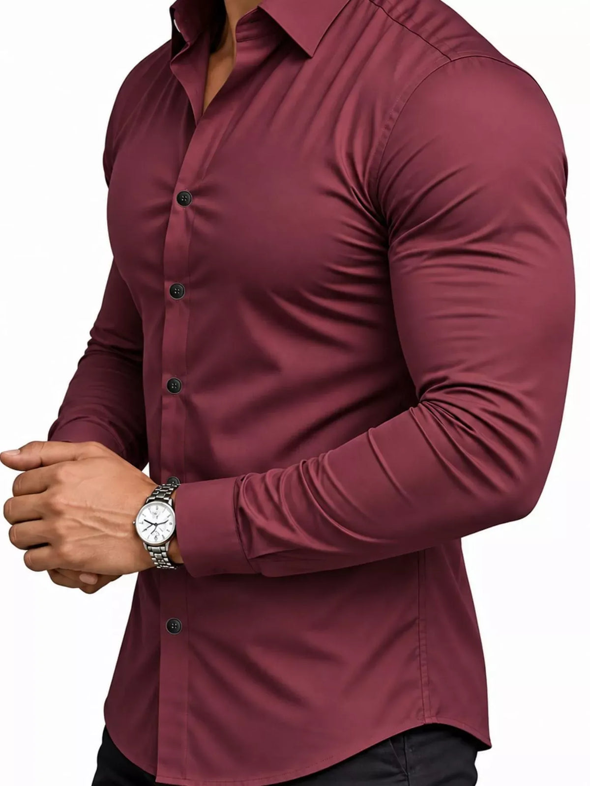 Men's Slim-Fit Long-Sleeve Button-Down Shirt — photo 5