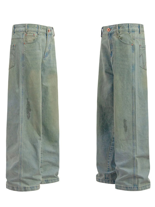 Another view: Men's Washed Wide Leg Baggy Jeans