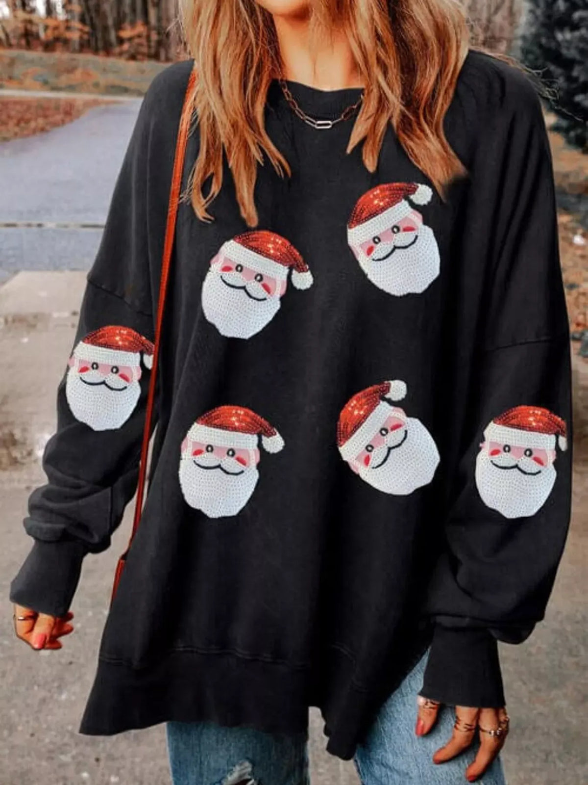 Santa Claus Graphic Oversized Sweatshirt — photo 2