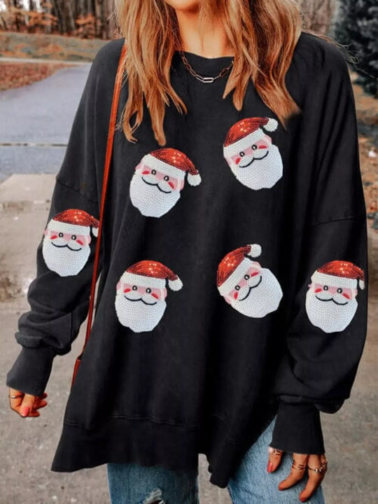 Another view: Santa Claus Graphic Oversized Sweatshirt