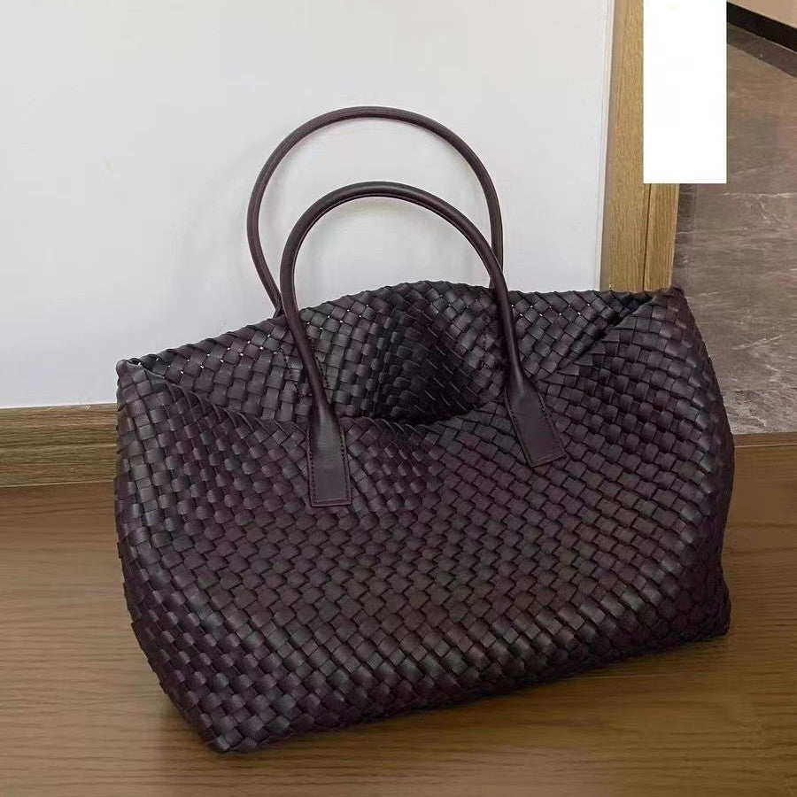 Large Capacity Embossed PU Leather Shoulder Tote Handbag