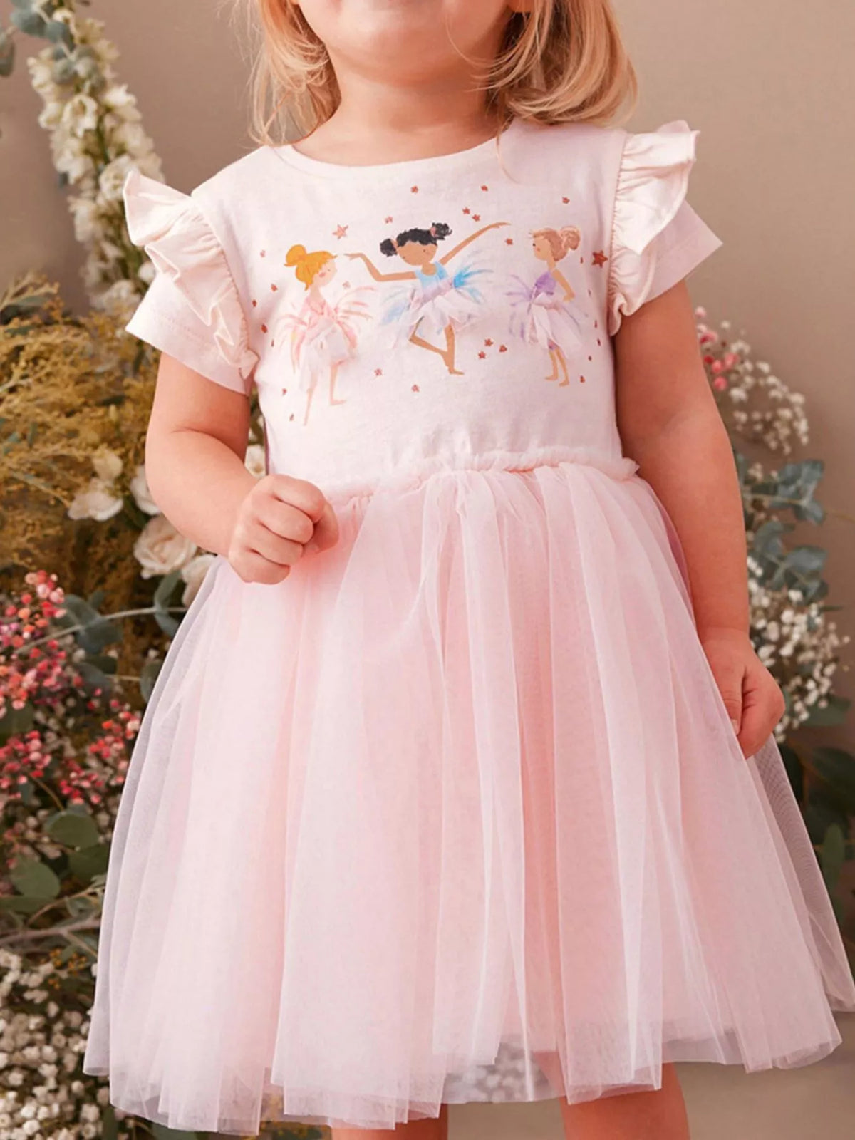 Girls' Ballerina Tulle Dress — Blush Pink