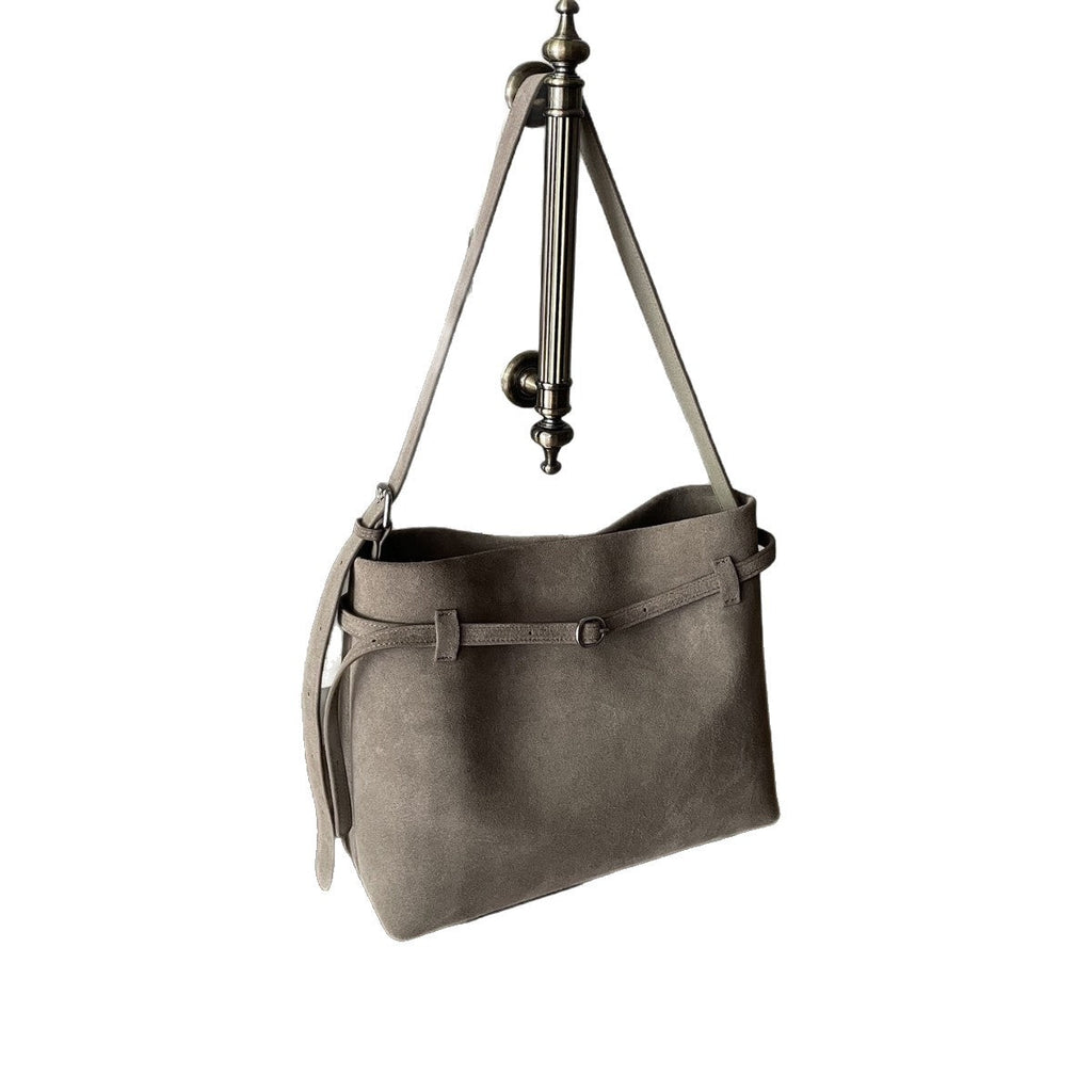 Retro Matte Genuine Leather Large Capacity Tote Shoulder Bag – Women's Everyday Carry