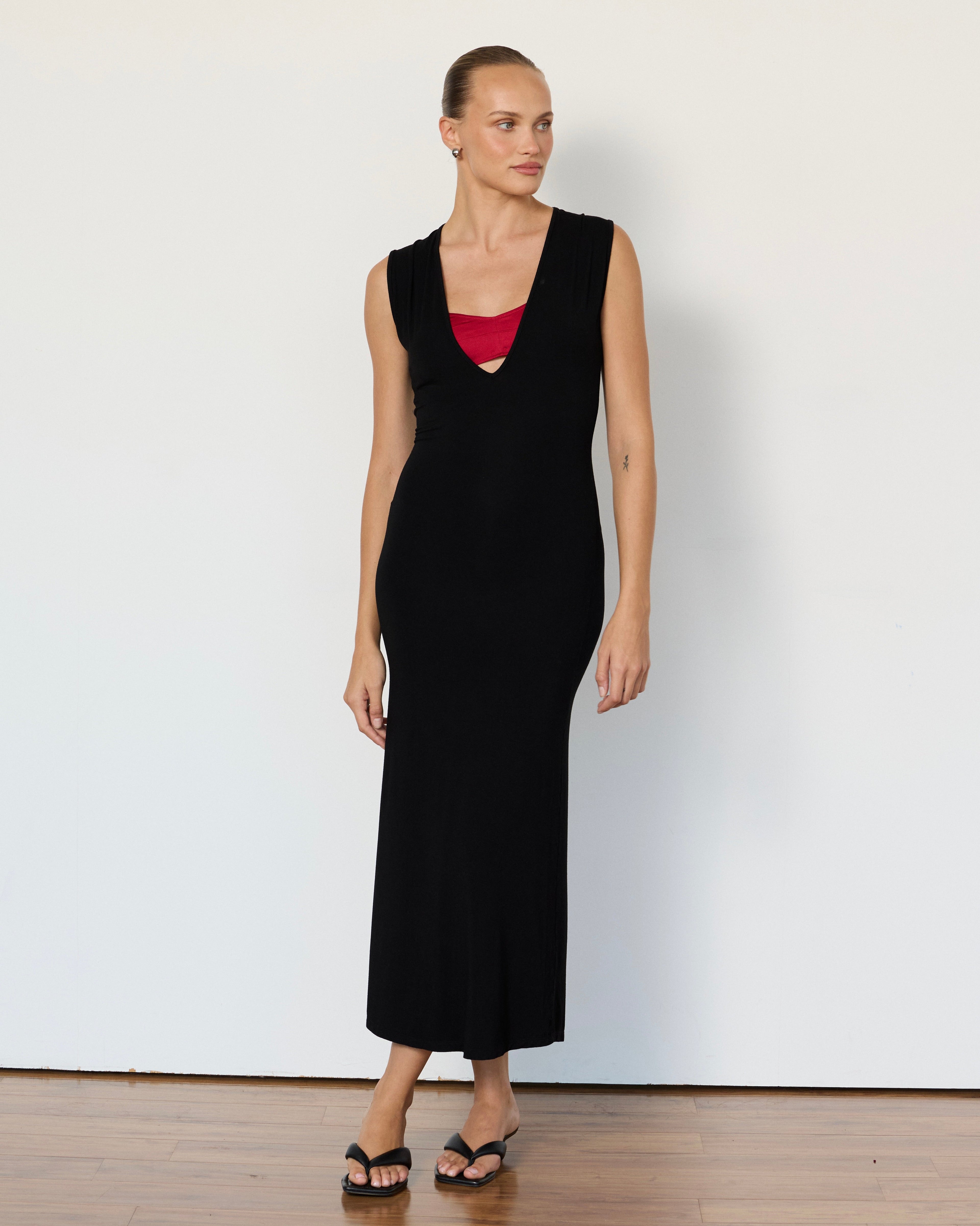 Tate Plunge Midi Dress