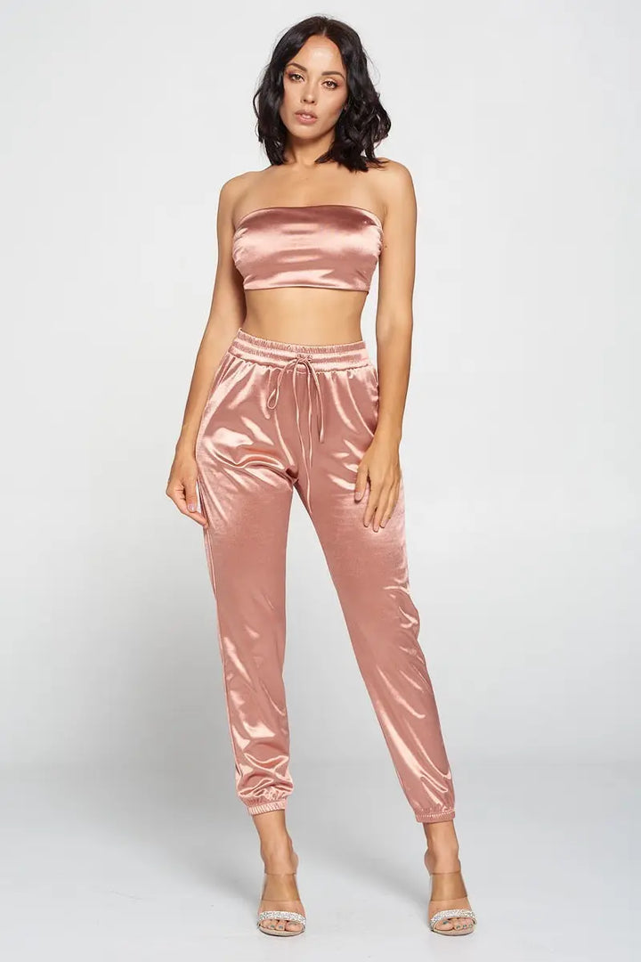 Mauve Tube Top & Pants Set