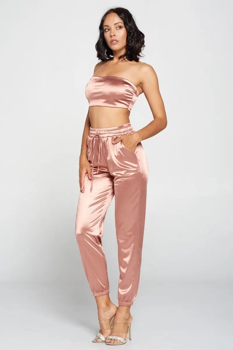 Mauve Tube Top & Pants Set — photo 3