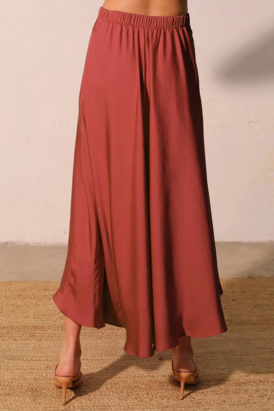 Another view: Women's Washed Poly-Silk Midi Skirt