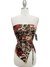 Leopard rose asymmetrical strapless tube top size guide