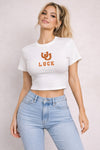 Ivory Lucky horseshoe graphic crop tee
