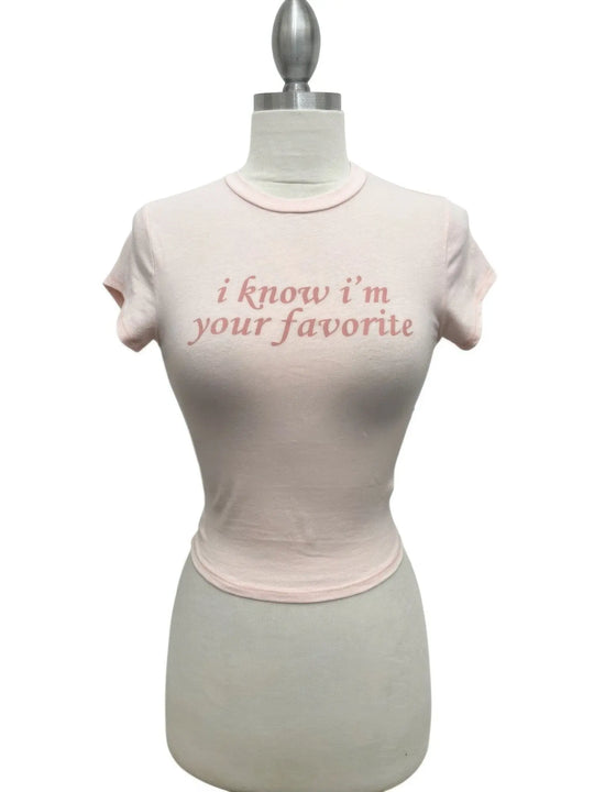 Another view: Pink Your Favorite Graphic Baby Tee
