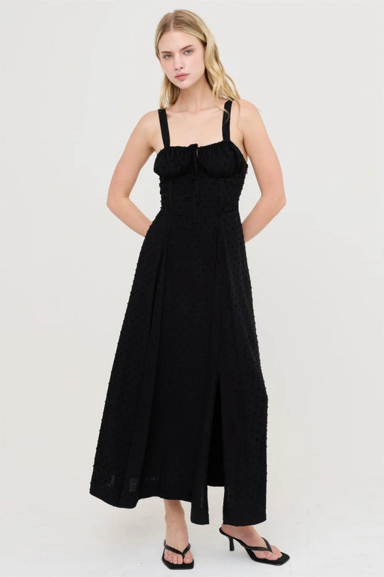 Another view: Boned Tie-Back Dress — Black