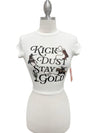 Women's ivory western graphic crop T-shirt