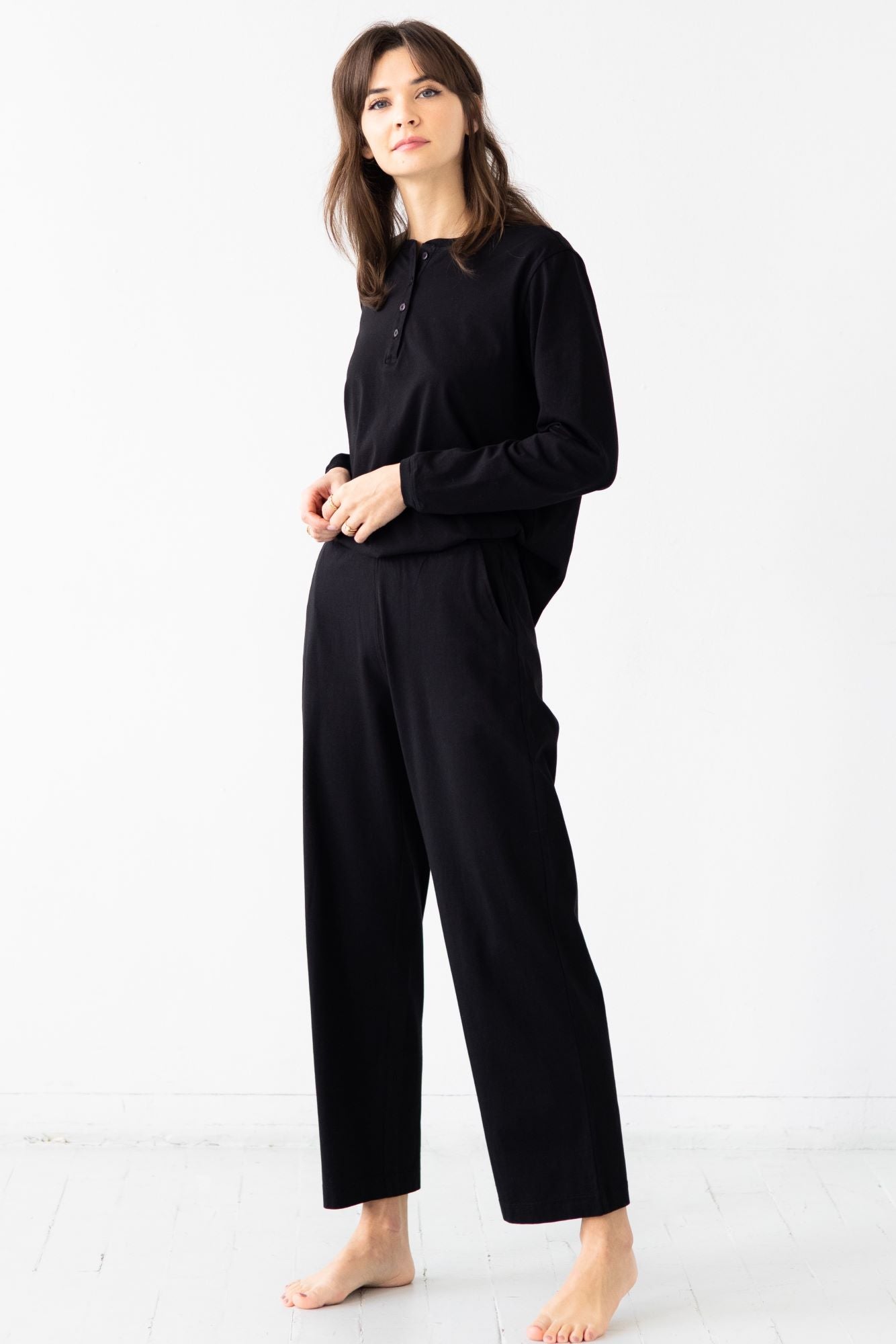 Straight Leg Pants in Pima Cotton