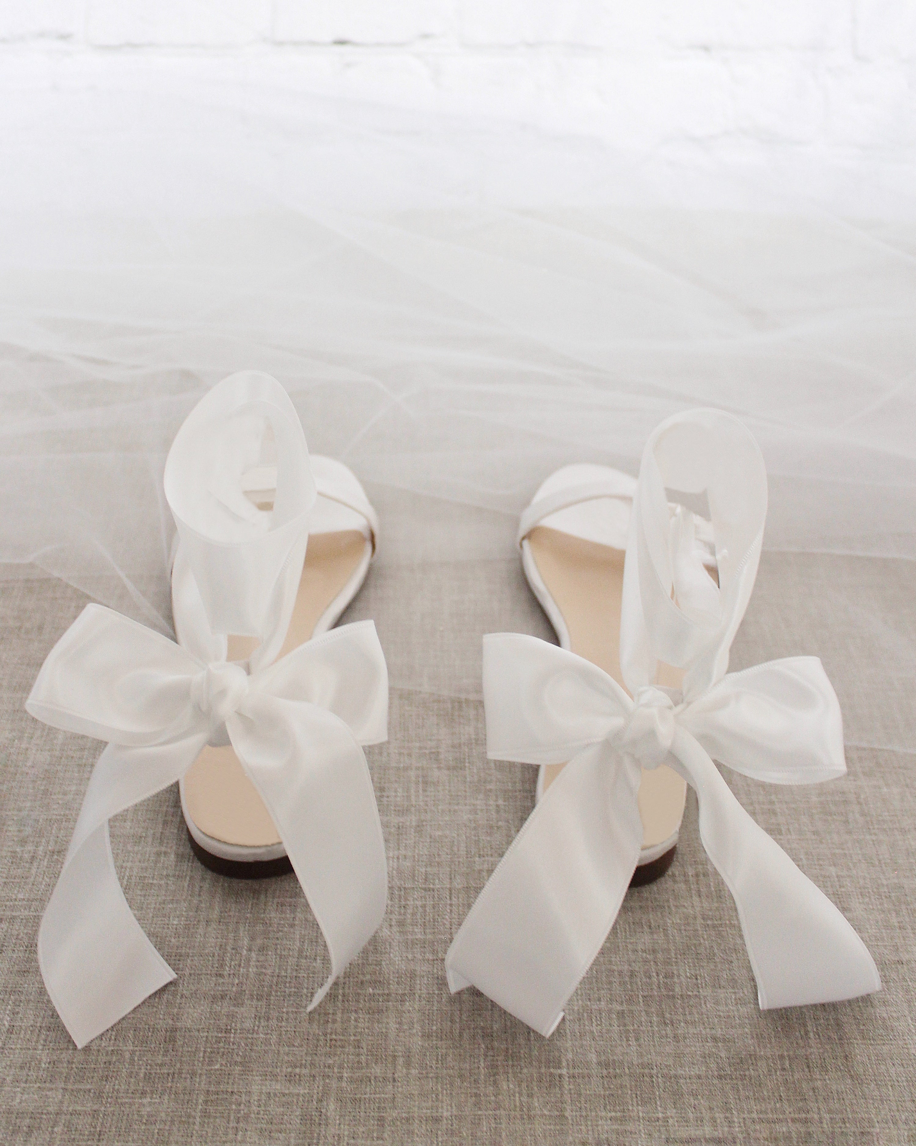 Girls Satin Flat Sandal with Wrapped Satin Tie