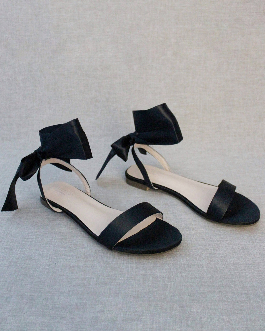 Girls Satin Flat Sandal with Wrapped Satin Tie