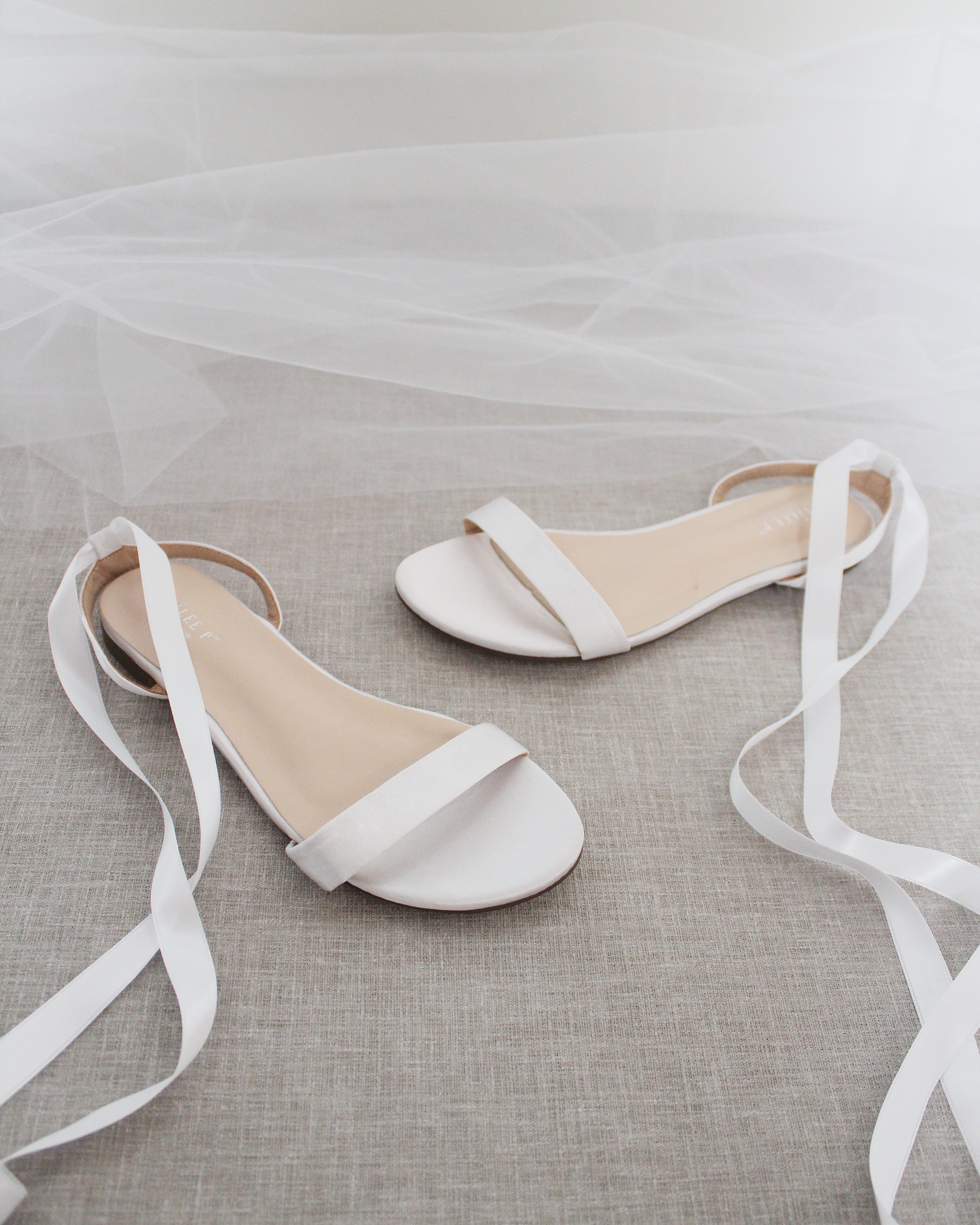 Girls Satin Flat Sandal with Ballerina Lace Up