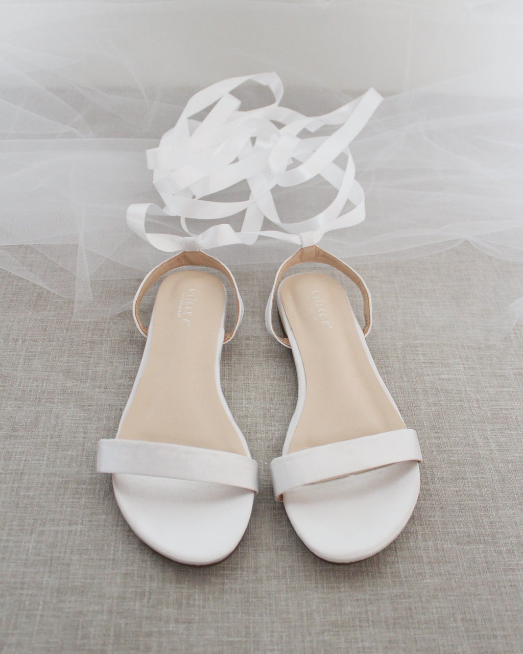 Girls Satin Flat Sandal with Ballerina Lace Up