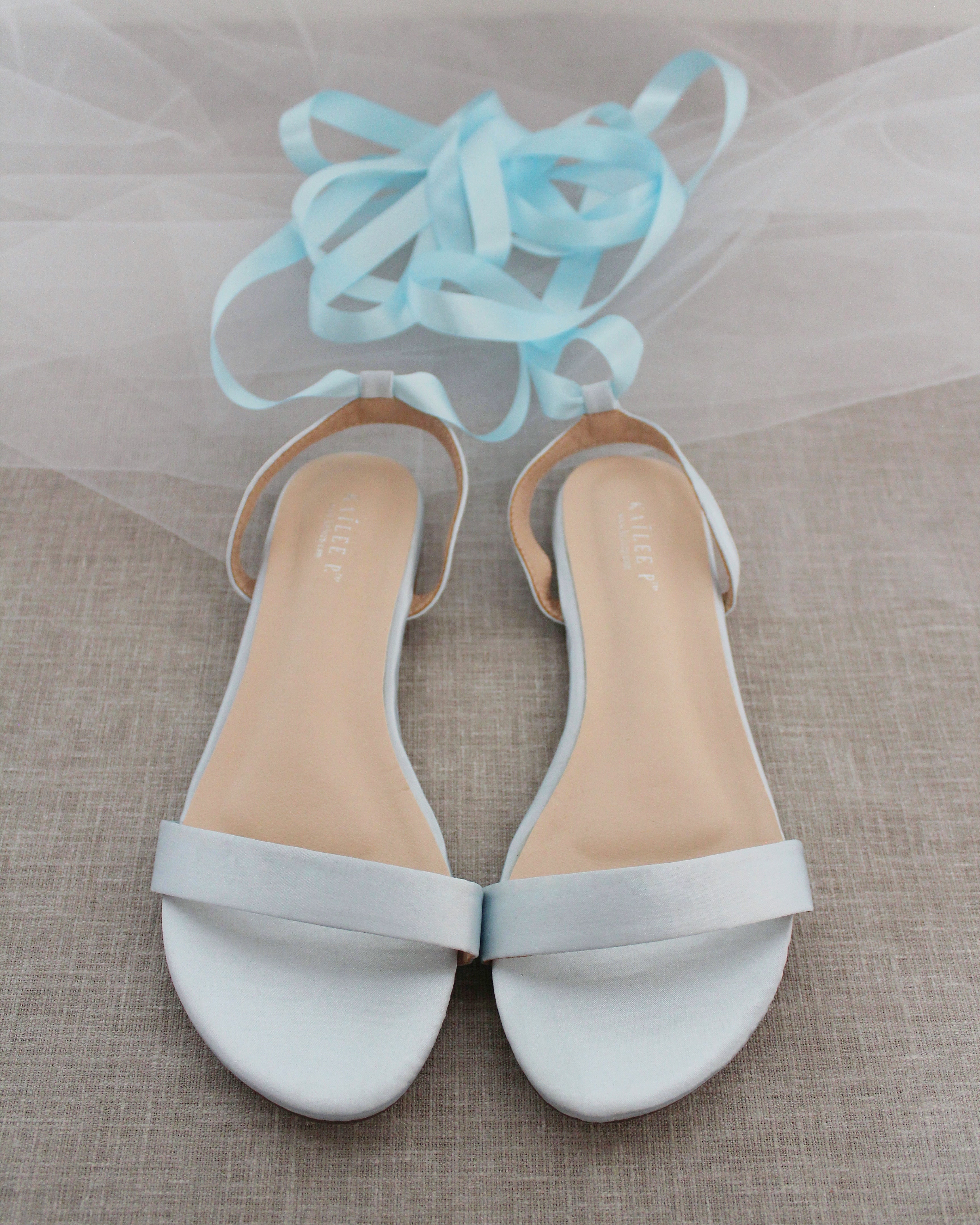 Girls Satin Flat Sandal with Ballerina Lace Up