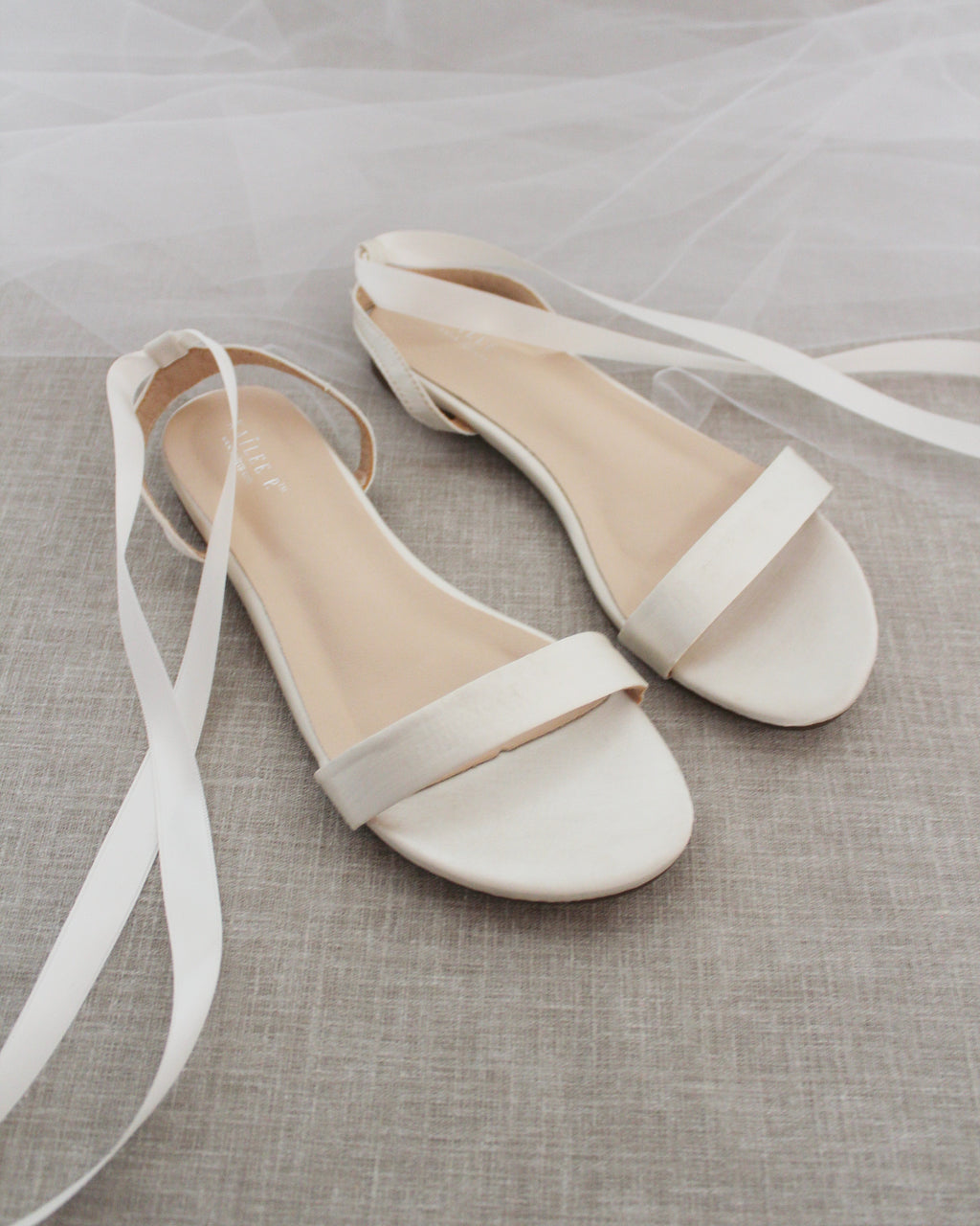 Girls Satin Flat Sandal with Ballerina Lace Up